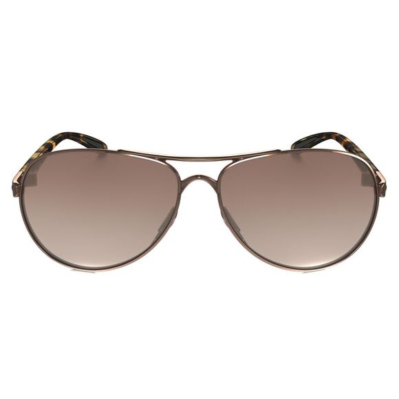 Oakley Feedback OO4079-01 Rose Gold Aviator Sunglasses VR50 Brown Gradient Lens - Picture 2 of 3